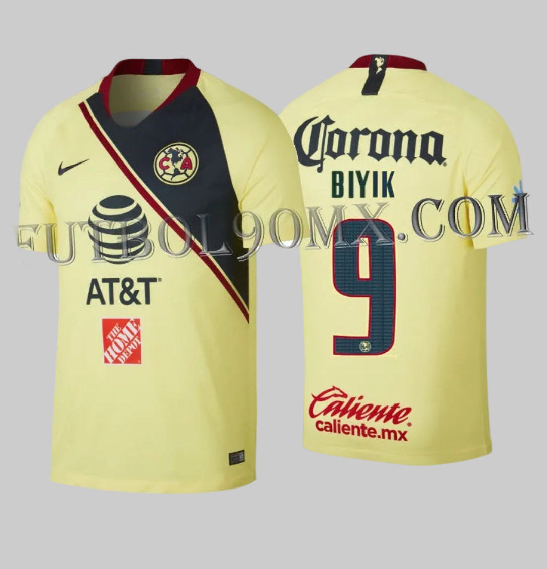 Jersey Nike Club America Local 2018-19 Personalizado Francois Omam-Biyik 9 BNWT Frontal y Trasero
