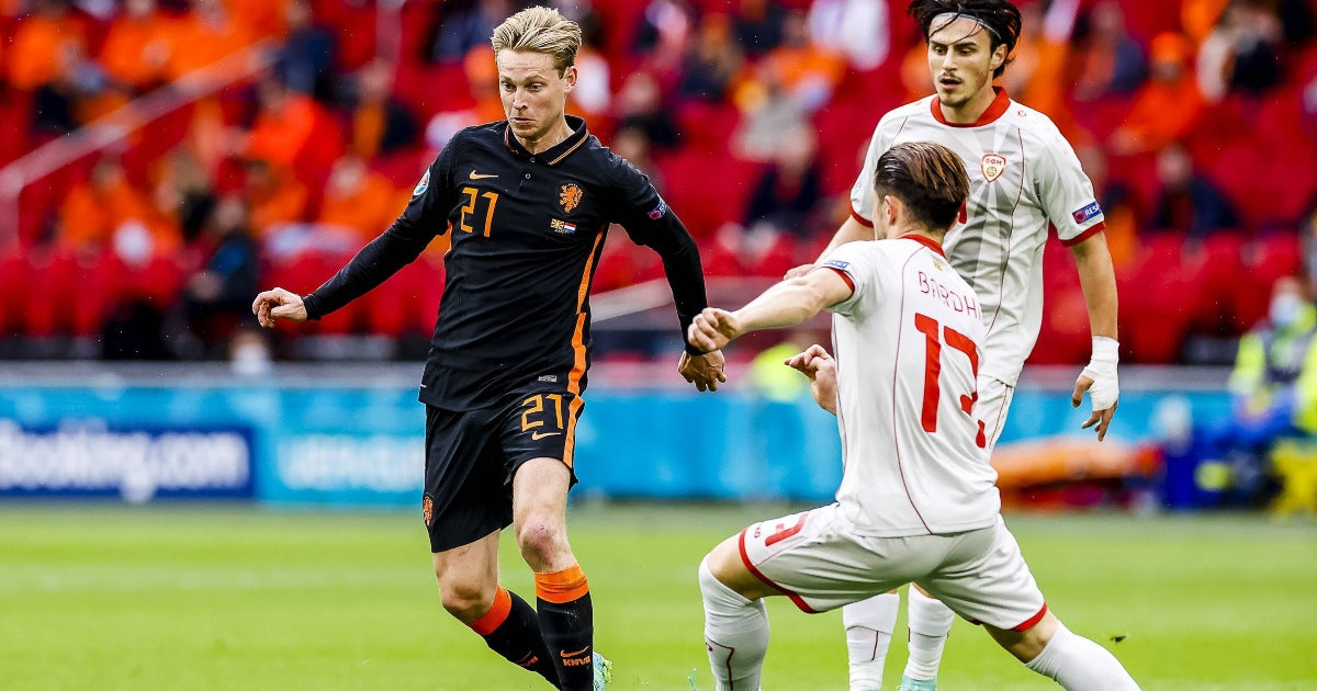 NIKE FRENKIE DE JONG PAISES BAJOS VAPOR MATCH JERSEY DE VISITA EURO 2020 2021 7