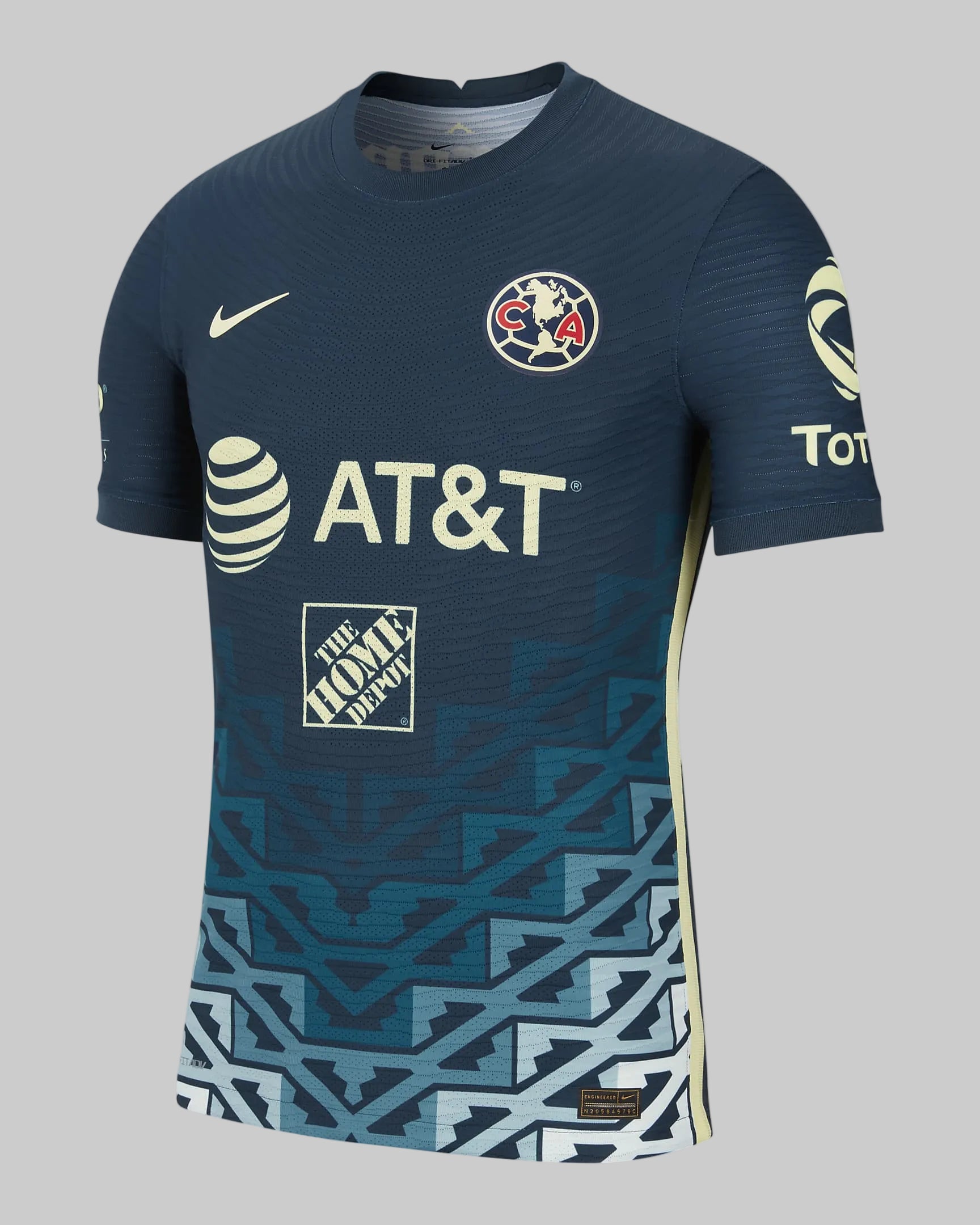 Jersey de visitante Nike Club América 2021/22 versión de jugador ADV Vapor Match con tecnología Dri-FIT ADV y diseño inspirado en guerreros águila.