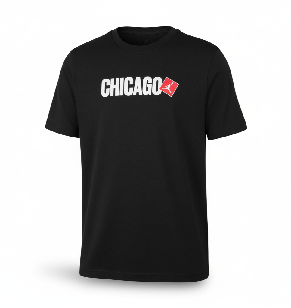 NIKE JORDAN JUMPMAN PLAYERA CHICAGO CITY MANGA CORTA Negro 0