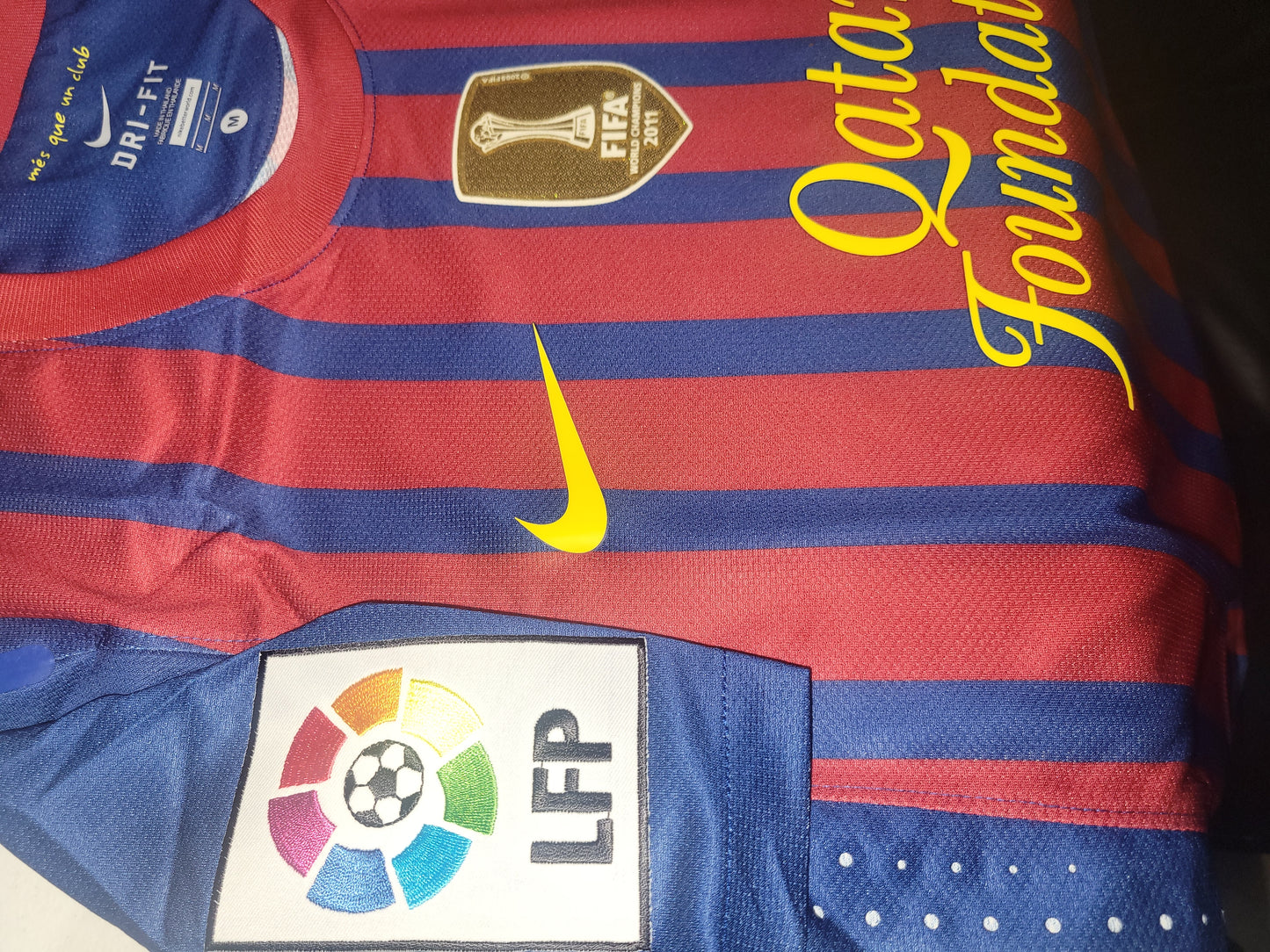 Parche LFP tamaño jugador en Nike FC Barcelona Authentic Match Jersey de Casa 2011 12 de Messi