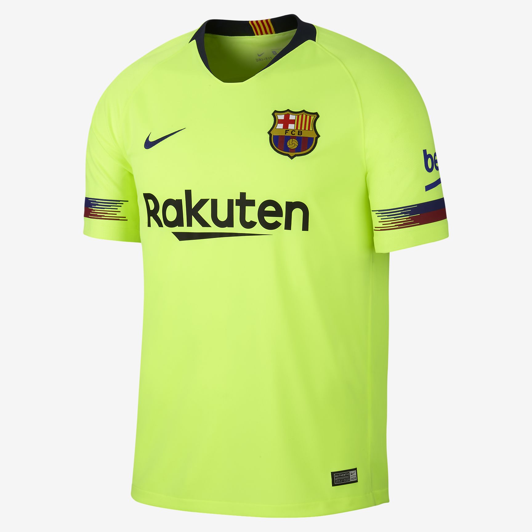 Jersey amarillo Volt Nike FC Barcelona visita 2018-19 frontal.