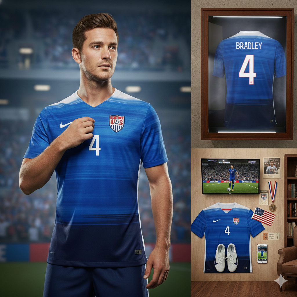 NIKE MICHAEL BRADLEY USA USMNT JERSEY DE VISITA 2015/16 4