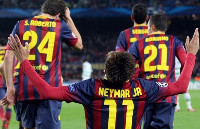 NIKE NEYMAR JR FC BARCELONA JERSEY DE CASA UEFA CHAMPIONS LEAGUE 2013/14 6
