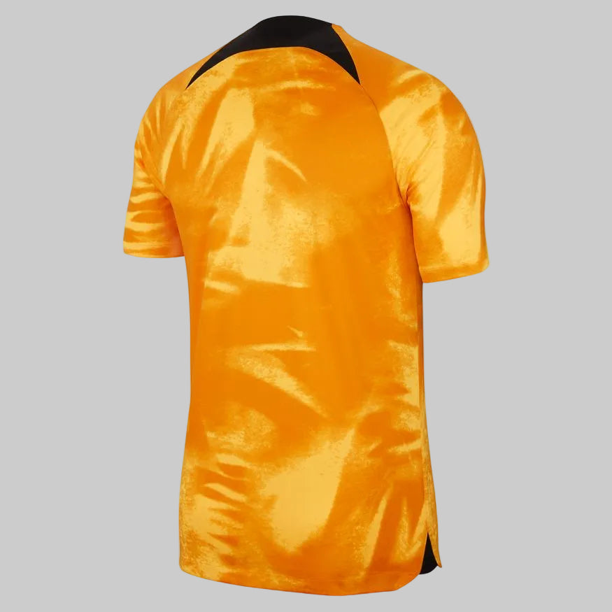 Vista posterior del Jersey Nike Paises Bajos de Local para La Copa Mundial FIFA 2022 en Futbol90MX