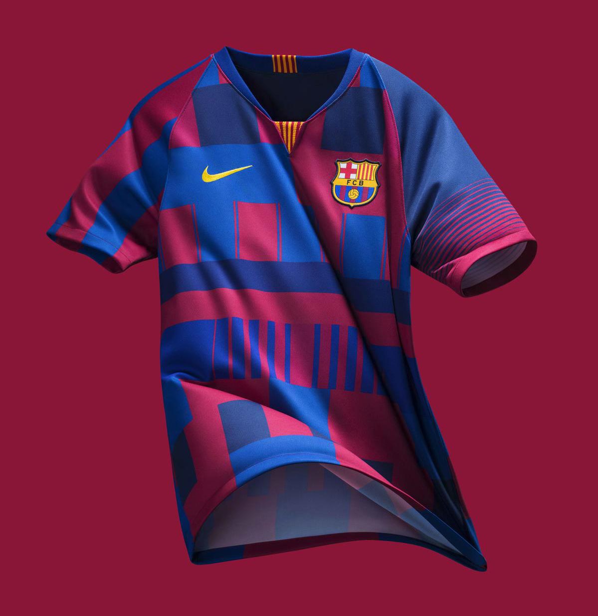 Presentación de estudio del jersey Nike Messi FC Barcelona 20th Anniversary Mashup Home de Ronaldinho (Ref. 943025-456) en Futbol90MX