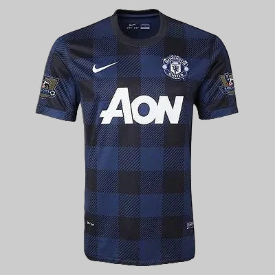 Jersey Nike Manchester United Away 2013/14 de Rooney #10, azul y negro con parches de Premier League 532838-411