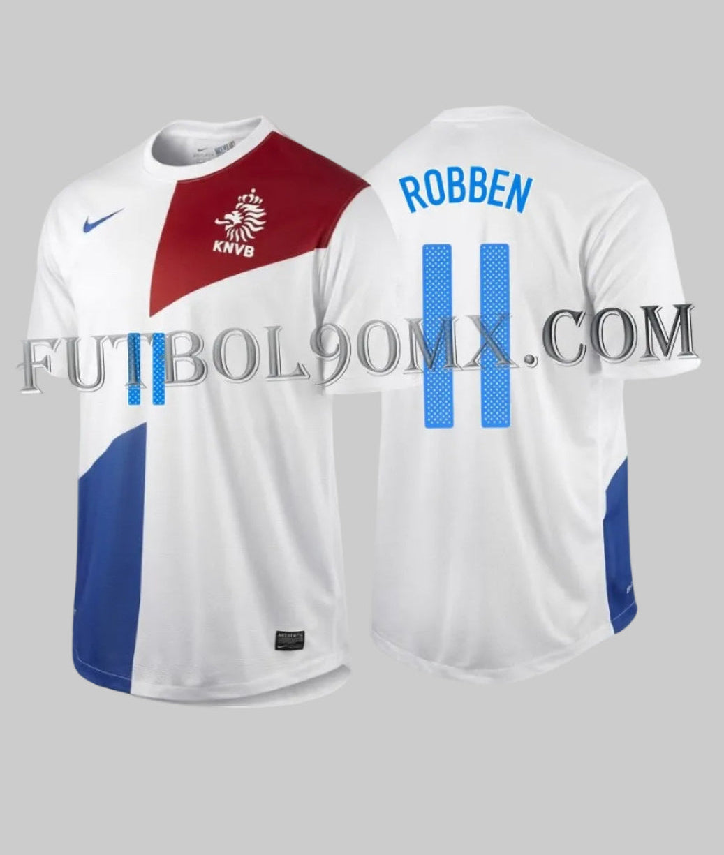 Jersey oficial de visita Holanda 2013/14 de Arjen Robben, código de producto 447289-105, exhibido como activo de colección Archive Grade en Futbol90MX.