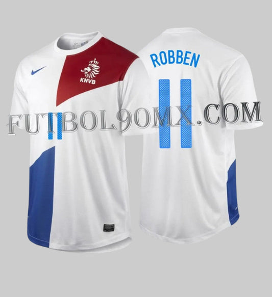 Jersey oficial de visita Holanda 2013/14 de Arjen Robben, código de producto 447289-105, exhibido como activo de colección Archive Grade en Futbol90MX.