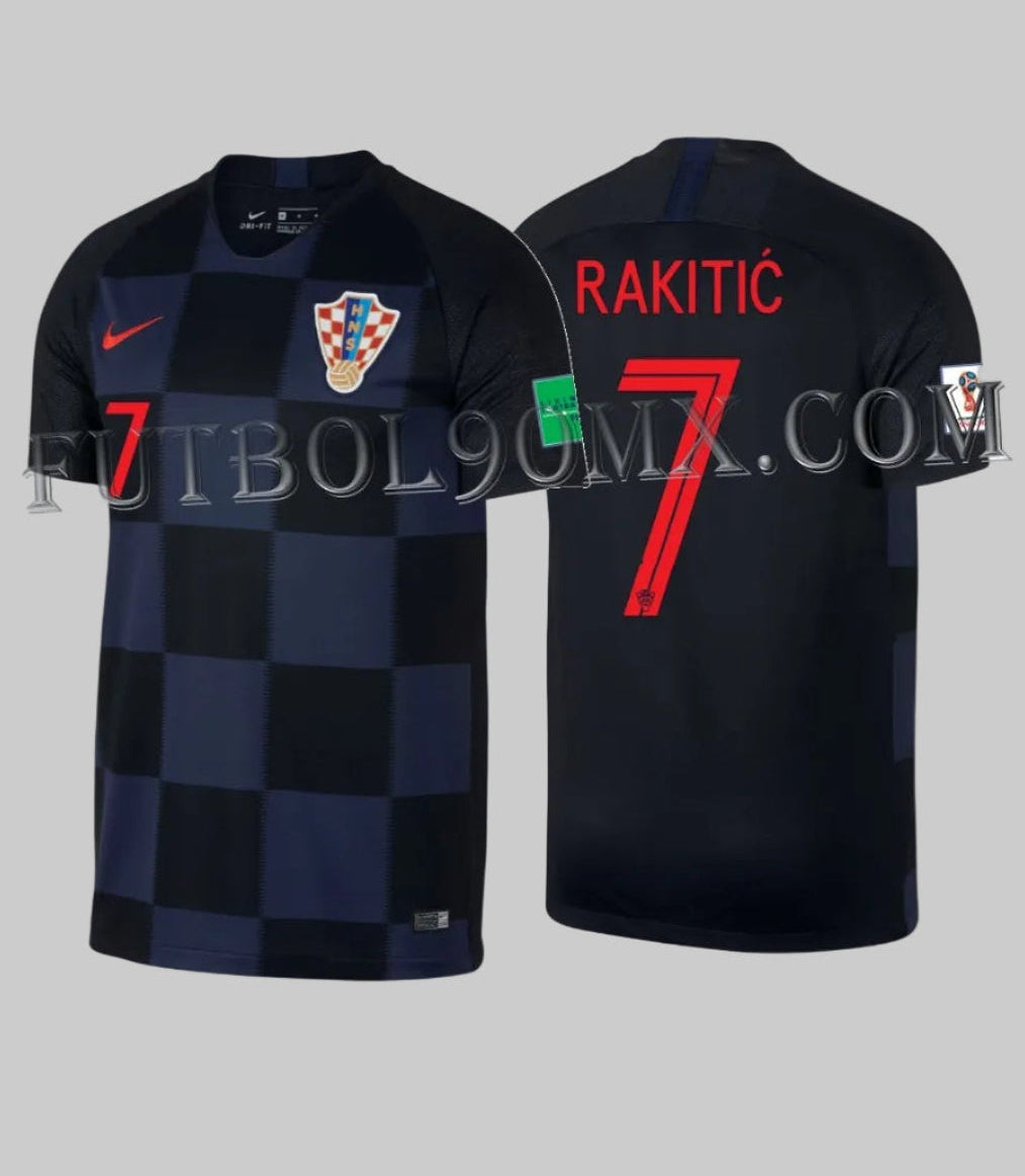 Jersey Nike de visitante de Croacia 2018 manga corta oficial de Ivan Rakitić, codigo 893864-010, edición histórica de la Historical Archive Boutique Futbol90MX.