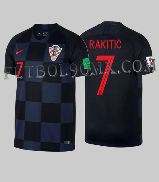 Jersey Nike de visitante de Croacia 2018 manga corta oficial de Ivan Rakitić, codigo 893864-010, edición histórica de la Historical Archive Boutique Futbol90MX.