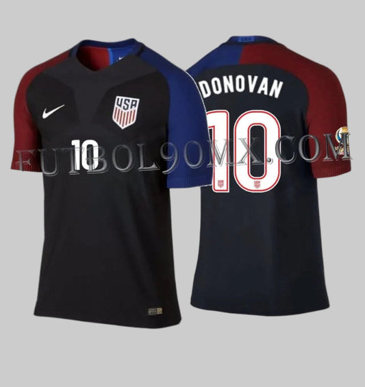Jersey de visitante Nike USA Vapor Match 2016, personalizado con el nombre DONOVAN y número 10, vista frontal y trasera, codigo 743672-010, disponible en Futbol90MX