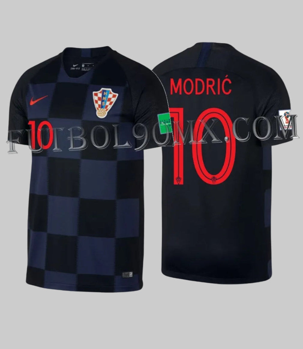 Jersey Nike de visitante de Croacia 2018 manga corta oficial de Luka Modrić, codigo 893864-010, edición histórica de la Historical Archive Boutique Futbol90MX.