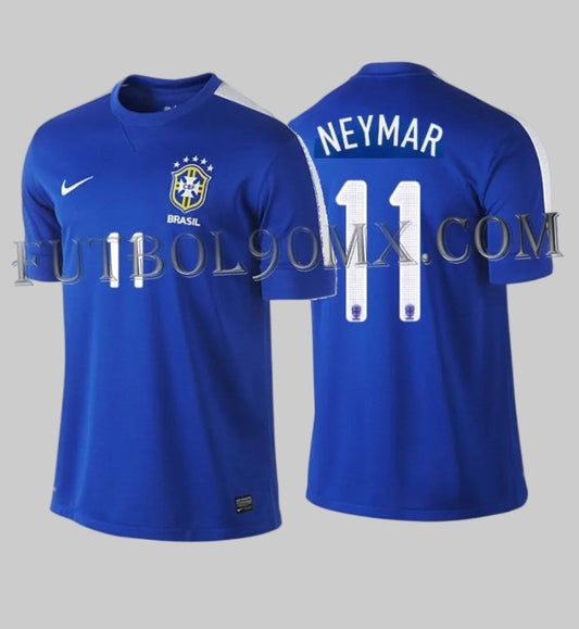 Jersey oficial Nike Brasil visitante 2013, edición Copa Confederaciones personalizada con Neymar Jr 11, vista completa de archivo, codigo 519254-493, disponible en Futbol90MX