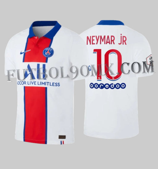 Jersey Nike PSG Away 2020-21 Neymar Jr #10 versión Vapor Match auténtica con tecnología VaporKnit código CD4188-101 Futbol90MX