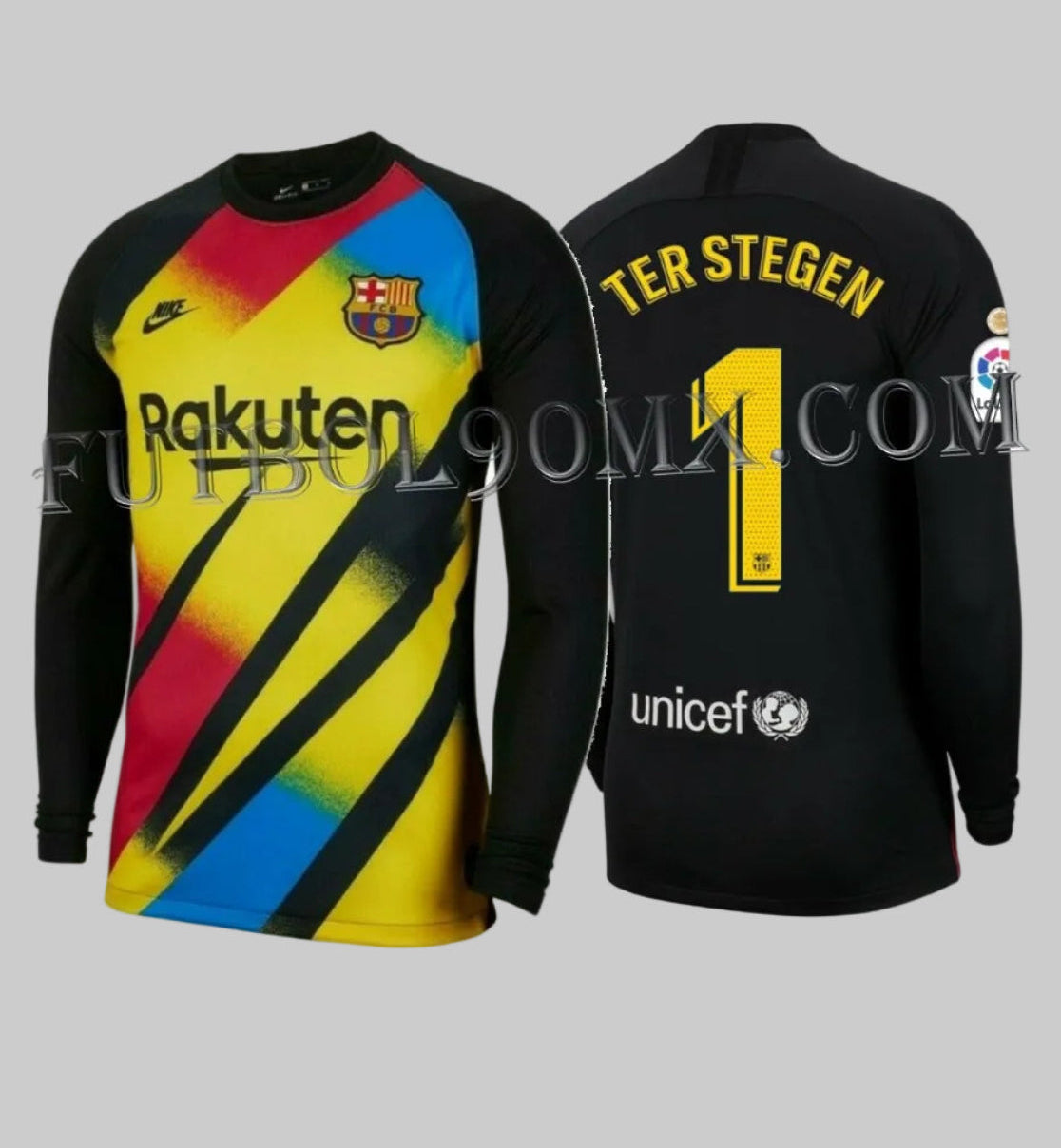 Jersey de portero Nike FC Barcelona 2019-20 Ter Stegen manga larga amarillo y negro oficial Futbol90MX NWT BV1483-720