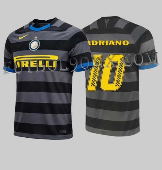 Dorsal oficial Adriano 10 con tipografía exclusiva Racing y patrón de bandera a cuadros en los números sobre jersey 2020-21 CK7823-022