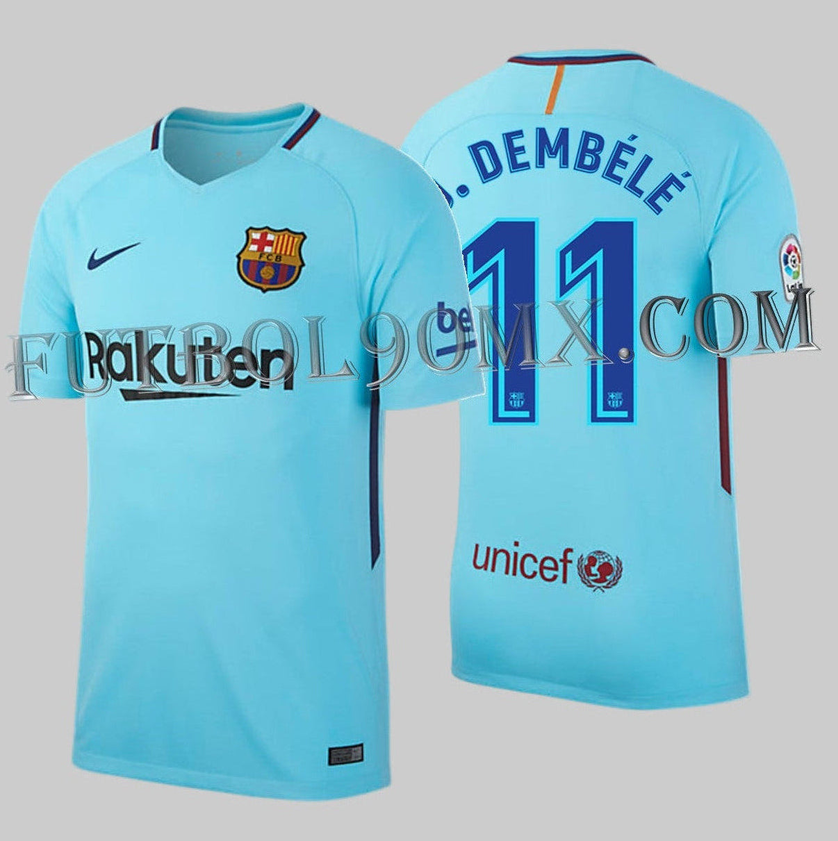 NIKE OUSMANE DEMBELE FC BARCELONA JERSEY DE VISITA 2017/18