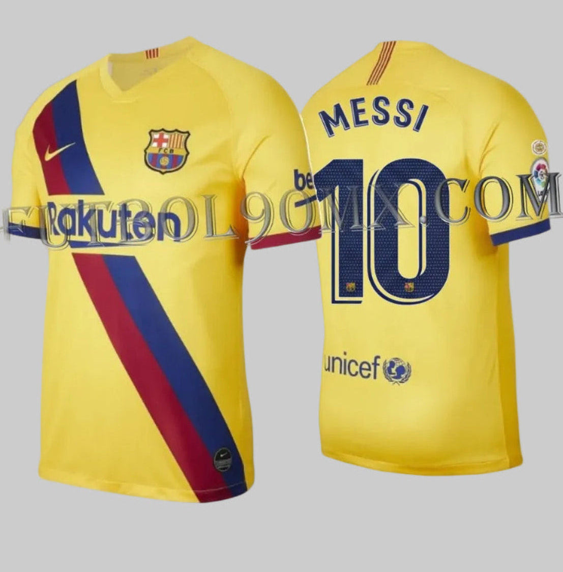 FC Barcelona jersey de visita Estampado oficial Messi #10 tipografía temporada 2019-20