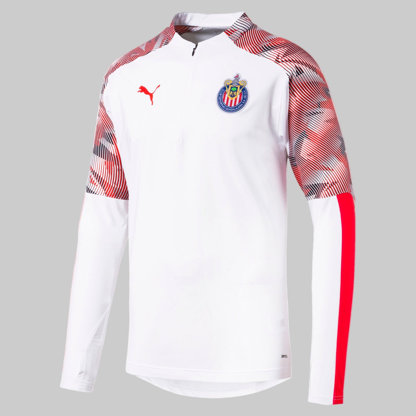 PUMA CHIVAS DEL GUADALAJARA SUDADERA DE ENTRENAMIENTO CON CIERRE DE 1/4 2019/20 Blanco 1