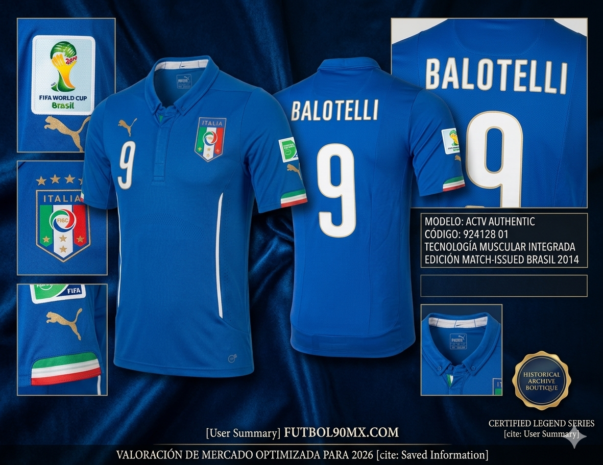 PUMA MARIO BALOTELLI ITALIA AUTHENTIC MATCH ACTV JERSEY DE CASA COPA MUNDIAL FIFA 2014 9