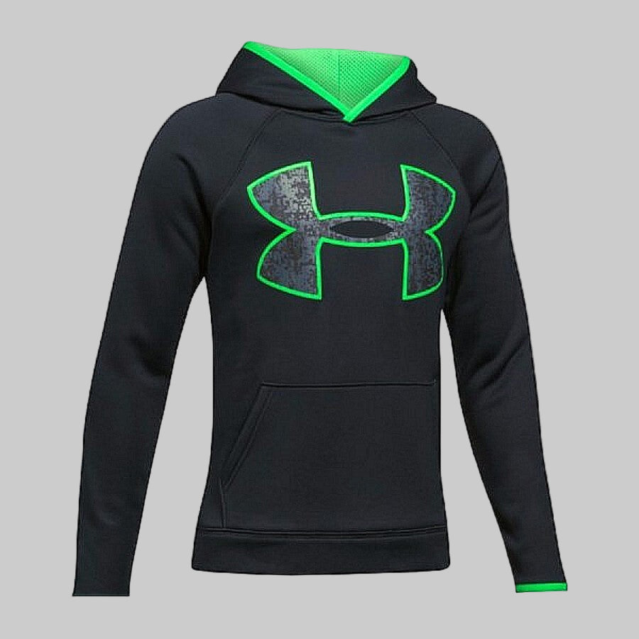 UNDER ARMOUR AF SUDADERA LOGO CON GORRA PARA NIÑOS Negro / Verde 1