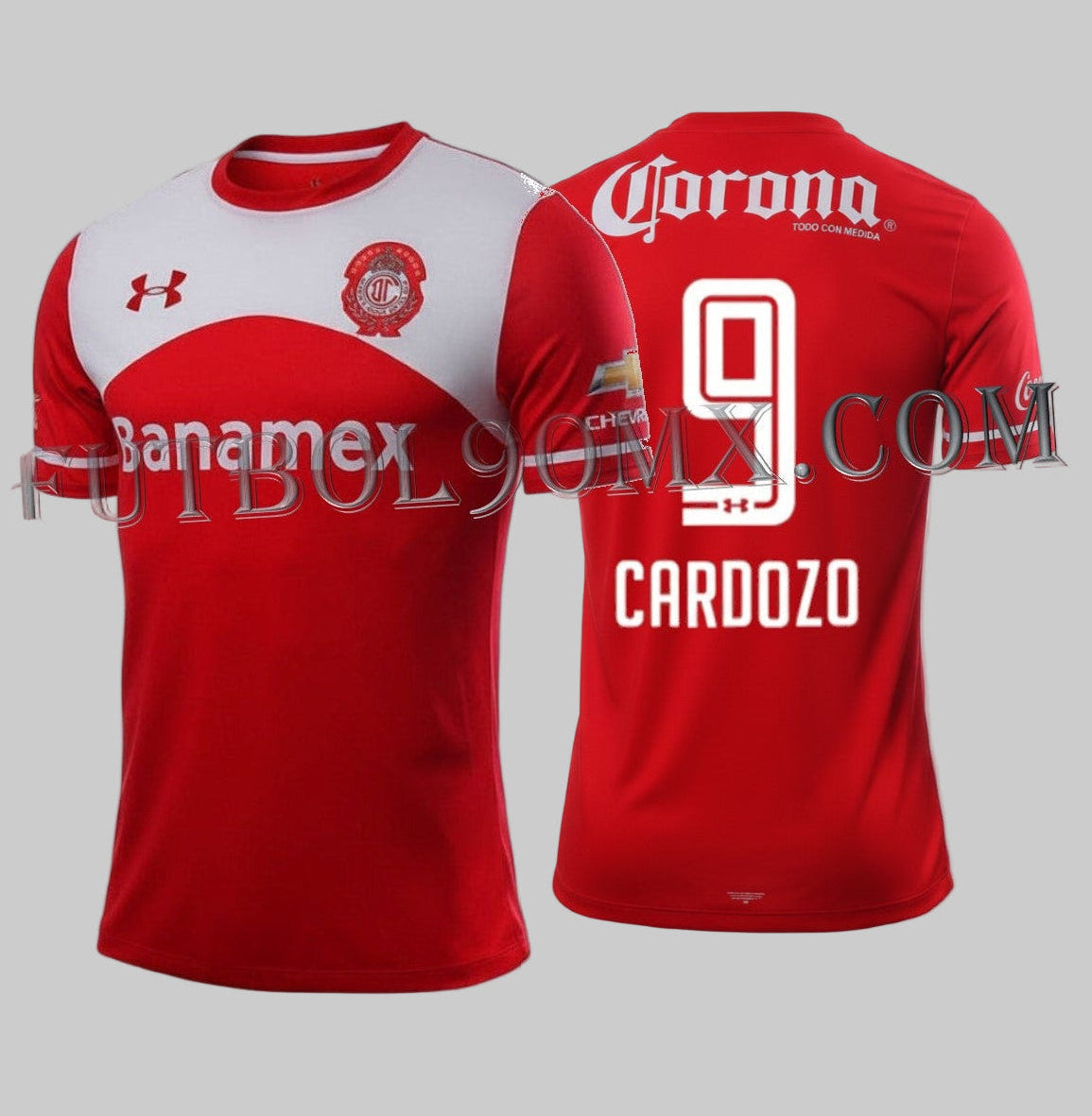 UNDER ARMOUR JOSE SATURNINO CARDOZO CLUB DEPORTIVO TOLUCA JERSEY DE CASA 2015/16 1