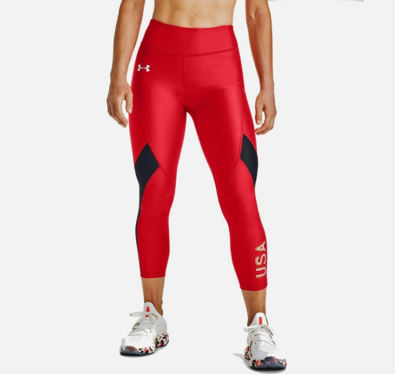UNDER ARMOUR HEATGEAR LEGGINGS AMERICANA PARA MUJER Rojo 4