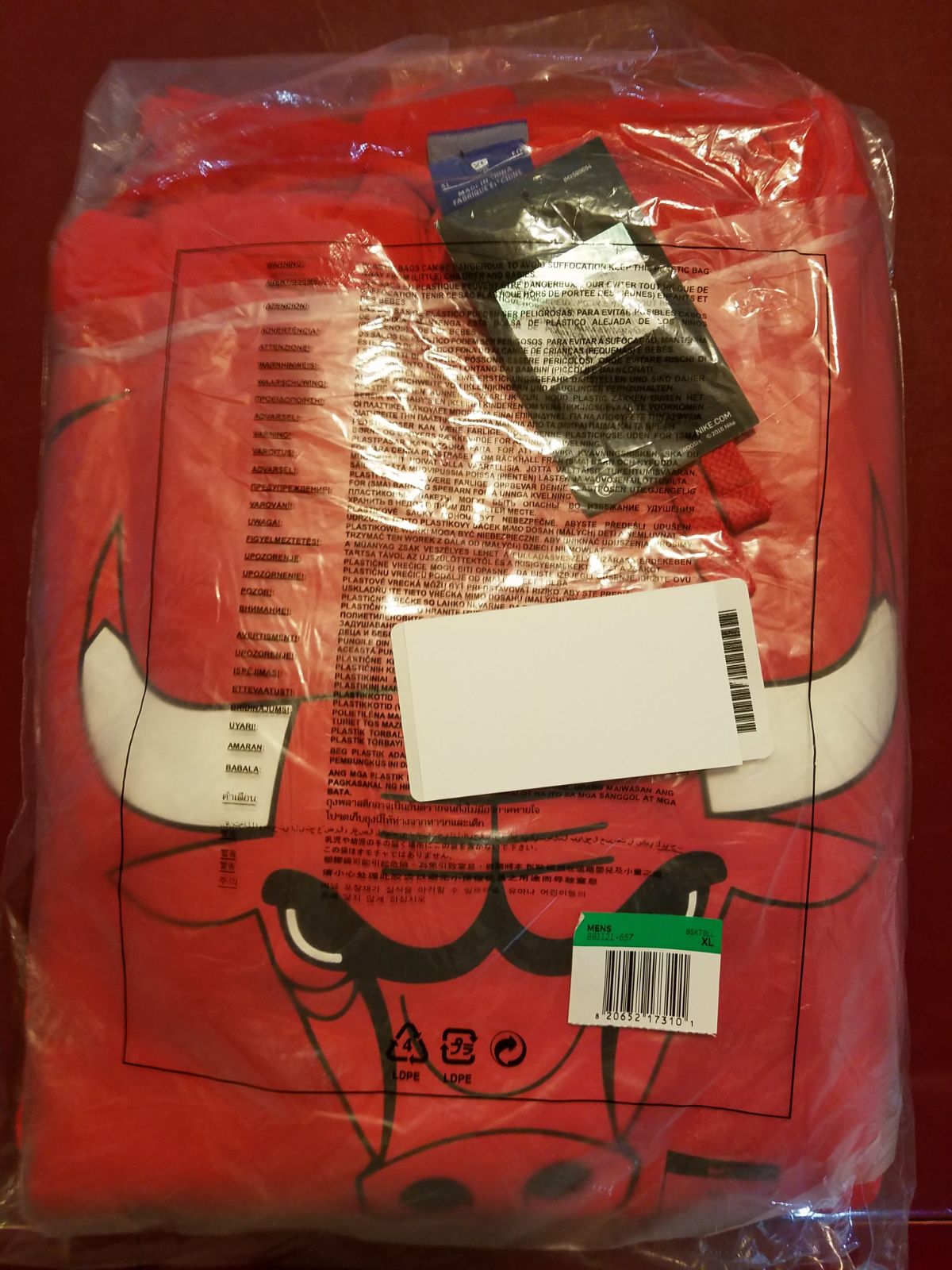 NIKE NBA CHICAGO BULLS LOGO SUDADERA CON GORRA Rojo 6