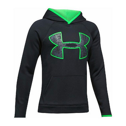 UNDER ARMOUR AF SUDADERA LOGO CON GORRA PARA NIÑOS Negro / Verde 1