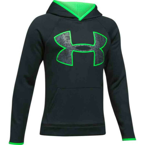 UNDER ARMOUR AF SUDADERA LOGO CON GORRA PARA NIÑOS Negro / Verde 3